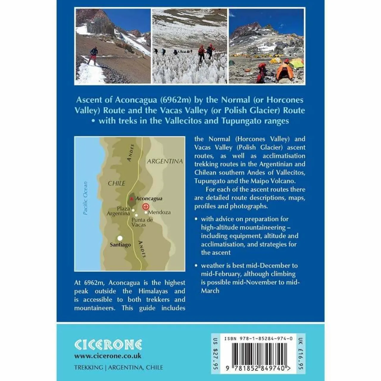 New Aconcagua and the Southern Andes Maps, Guides & Compasses