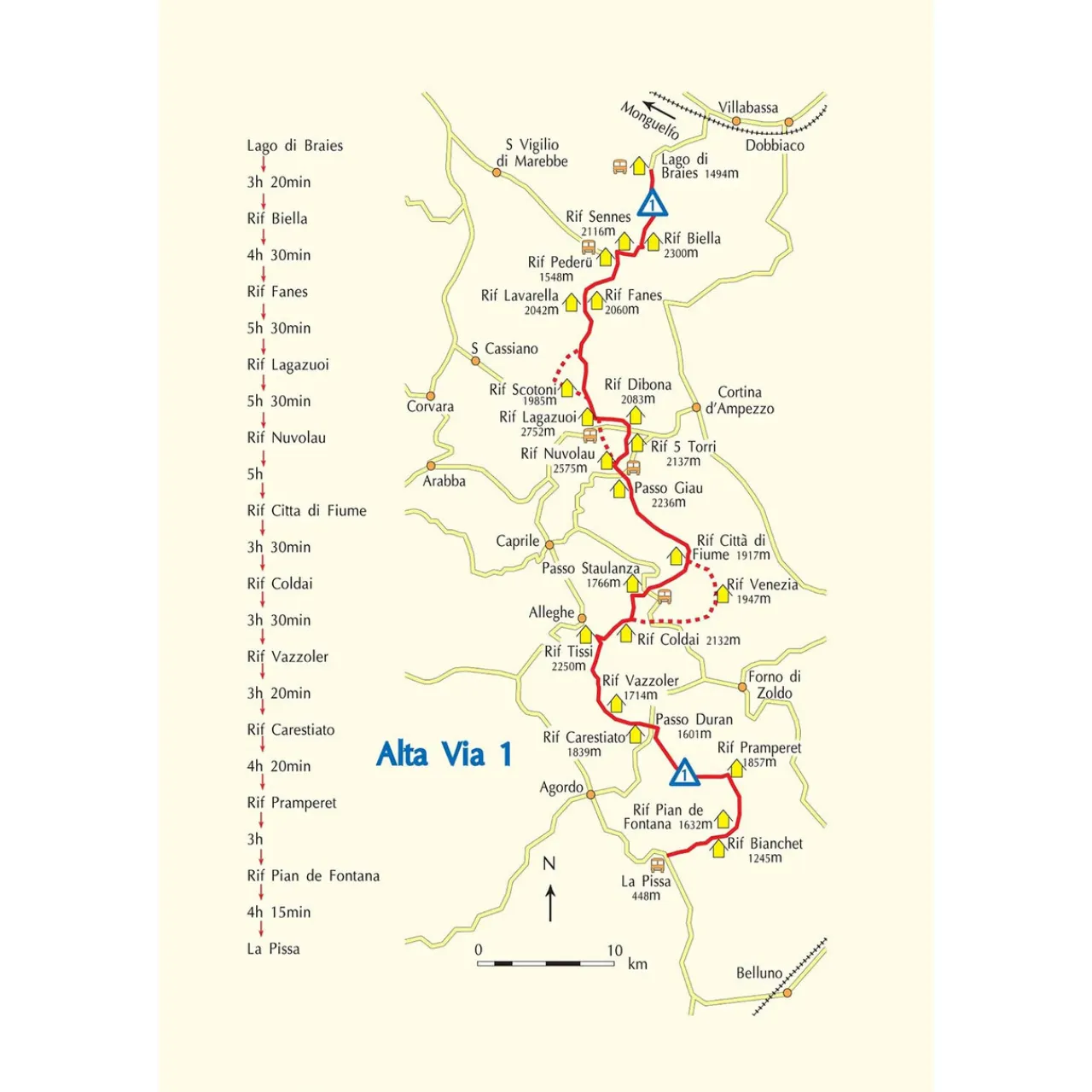 Best Alta Via 1 - Trekking in the Dolomites Maps, Guides & Compasses