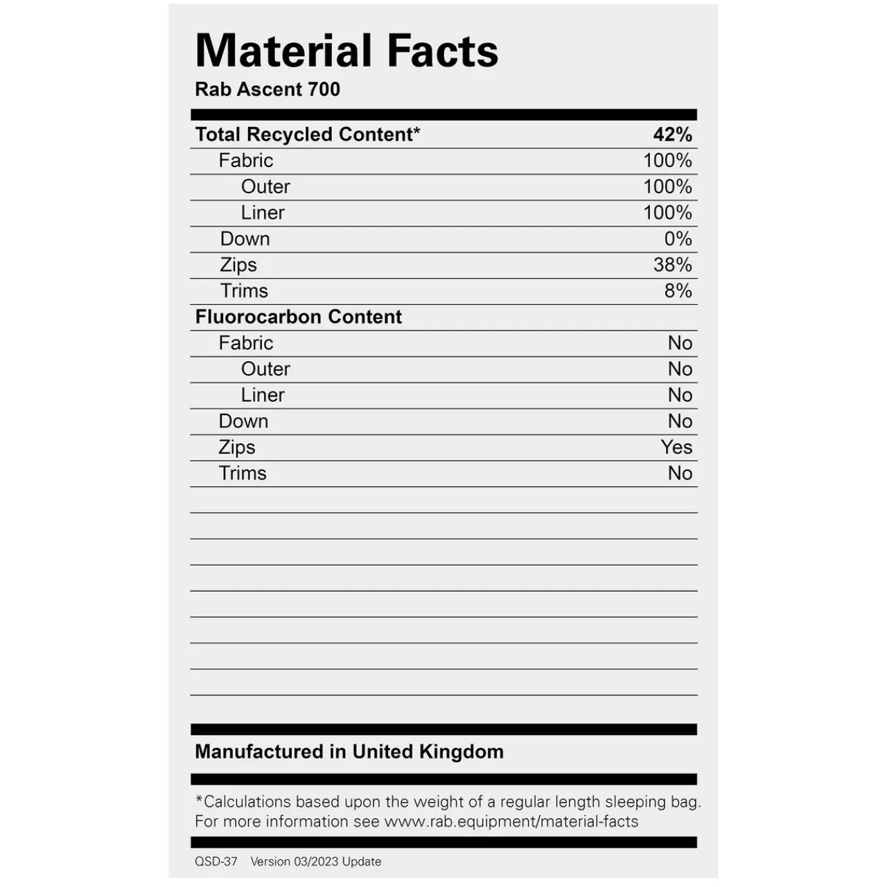 Ascent 700 Down Sleeping Bag Down Sleeping Bags