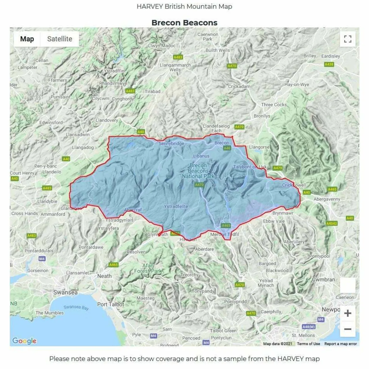 British Mountain Map - Brecon Beacons Maps, Guides & Compasses