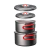 Clearance ECA536 Titanium Ultralight Pot Set M (900ml & 1300ml) Pots And Pans