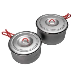 Clearance ECA536 Titanium Ultralight Pot Set M (900ml & 1300ml) Pots And Pans
