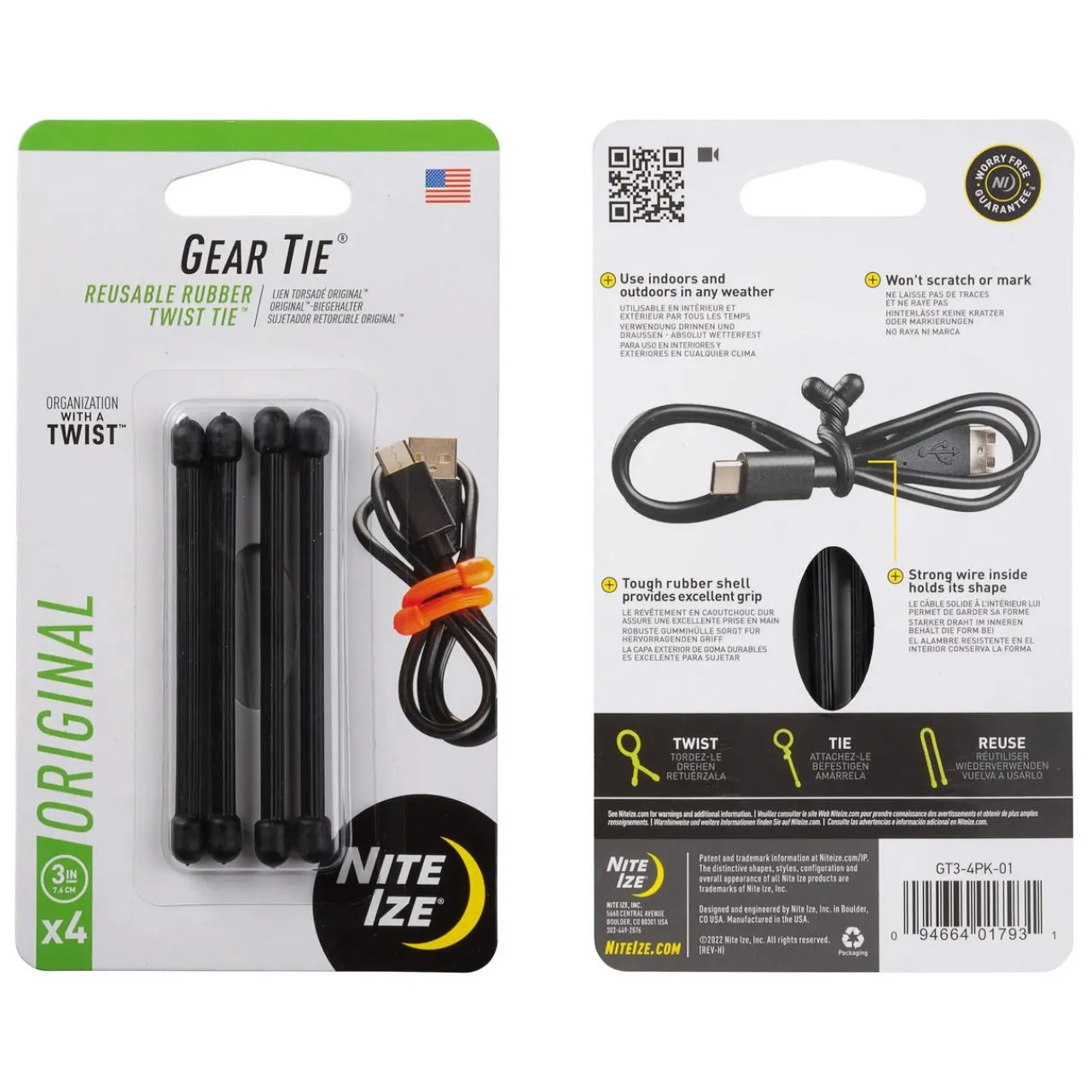Hot Gear Tie Original Reusable Rubber Twist Tie Accessories