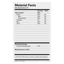 Online Hypersphere 9.5 Sleeping Mat - Regular Wide Wide Sleeping Mats|Ultralight Airbeds