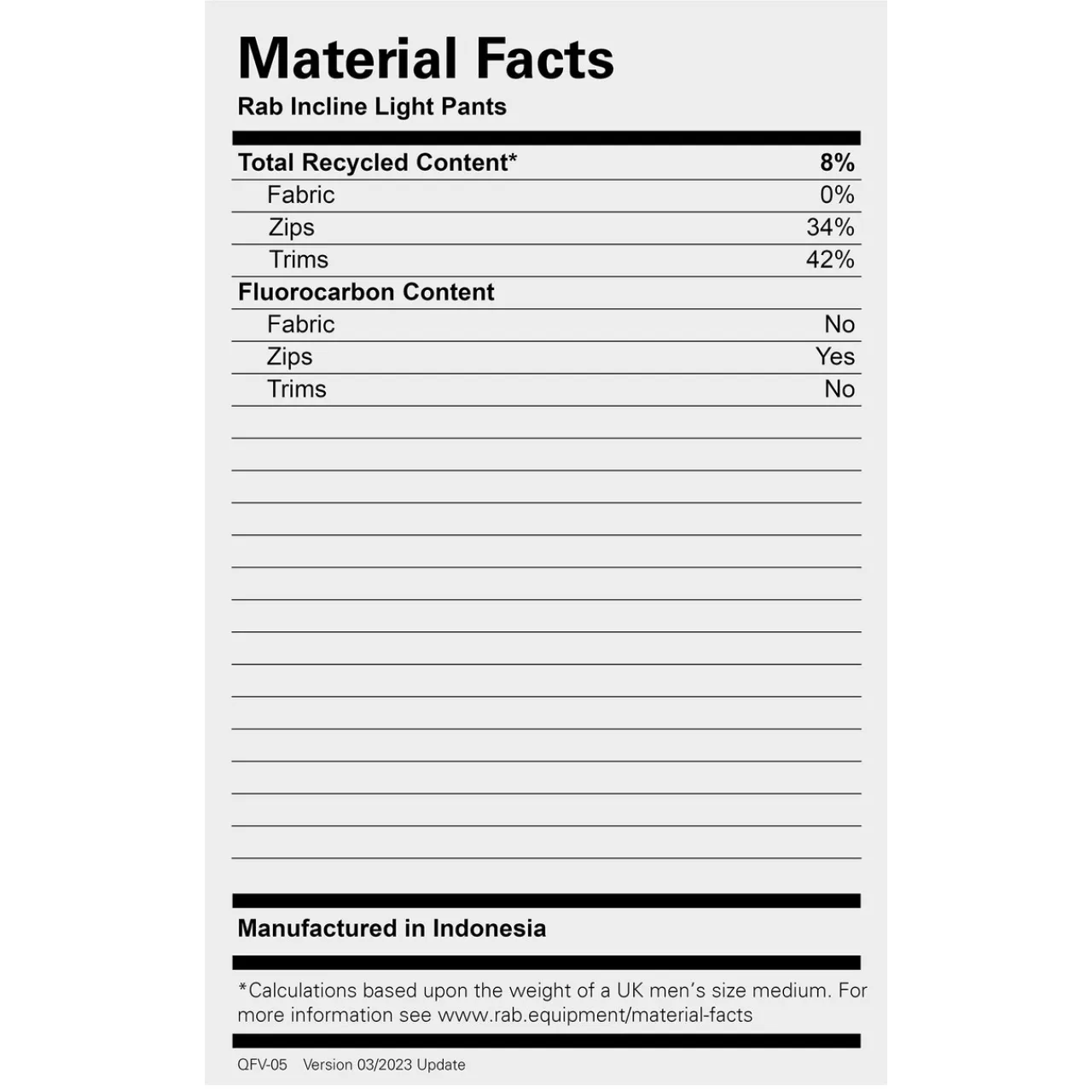 Incline Light Pants Trekking Pants