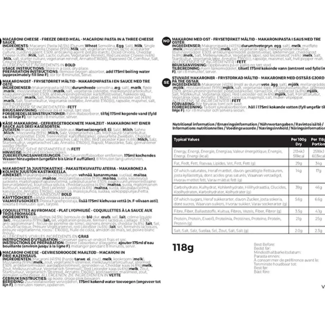 Hot Macaroni Cheese Main Meals