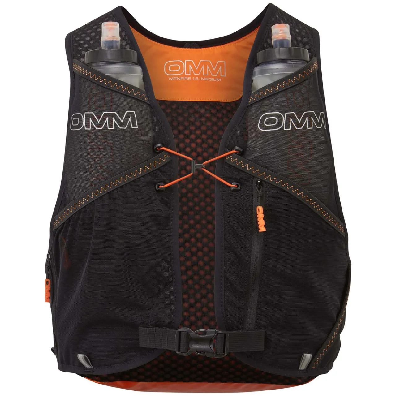 MountainFire 15 Vest Pack with 2 x 350ml Flexi Flasks Running Packs