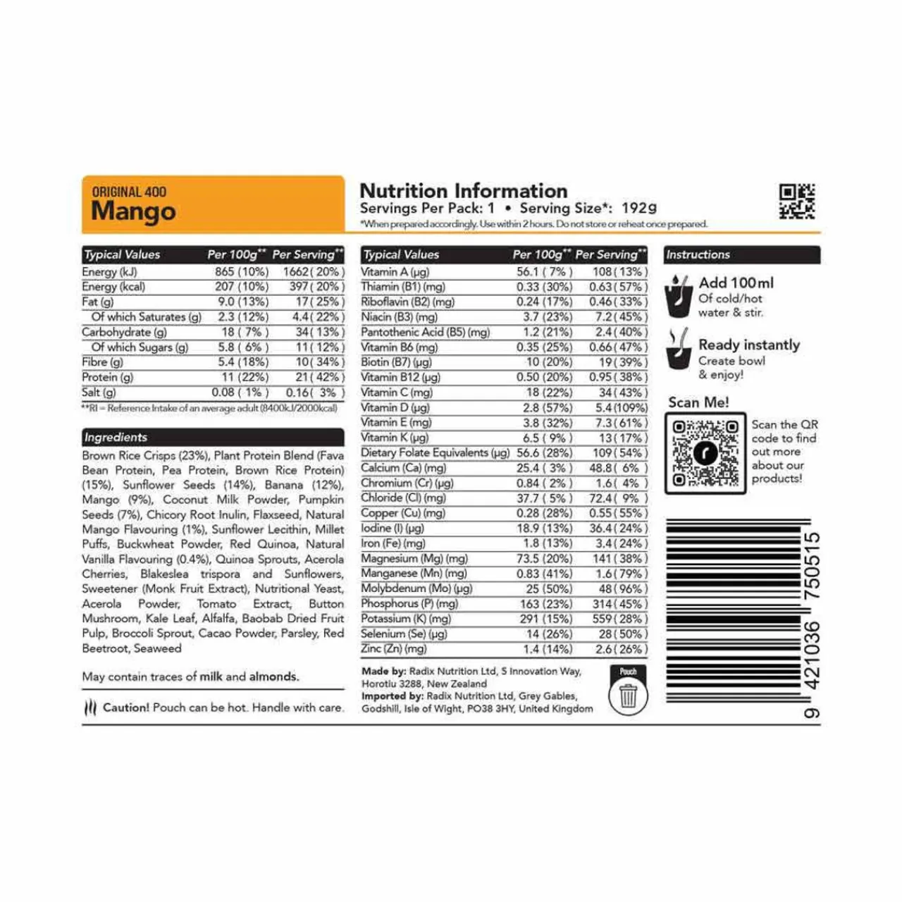 Outlet Original Mango Breakfast - 400kcal Breakfasts