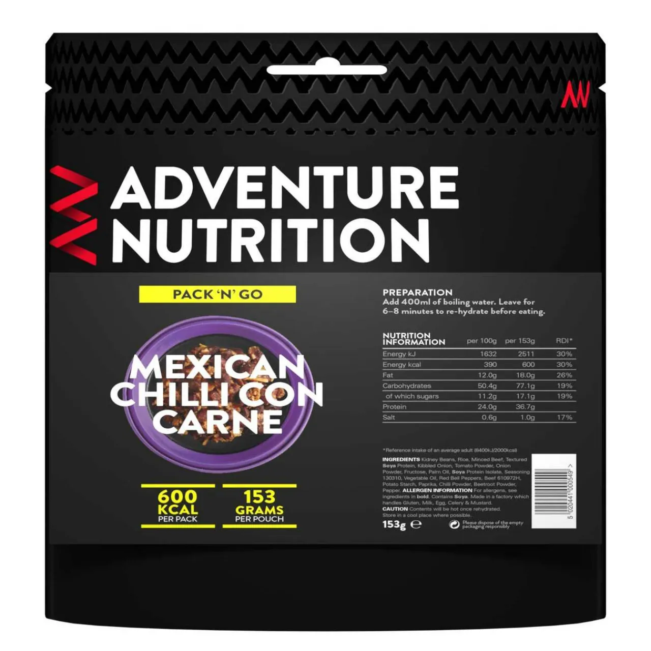 Clearance Pack 'N' Go 600 Kcal Mexican Chilli Con Carne Main Meals