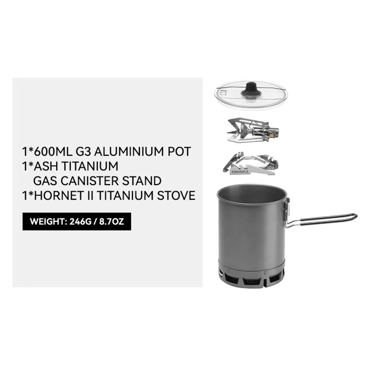 Discount Petrel Ultralight Cooking System with Hornet II Titanium Stove Gas Stoves