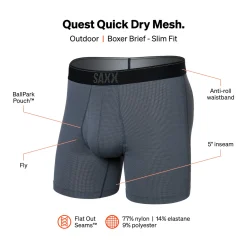Hot Quest Quick Dry Mesh Boxer Brief Fly Underwear|Underwear