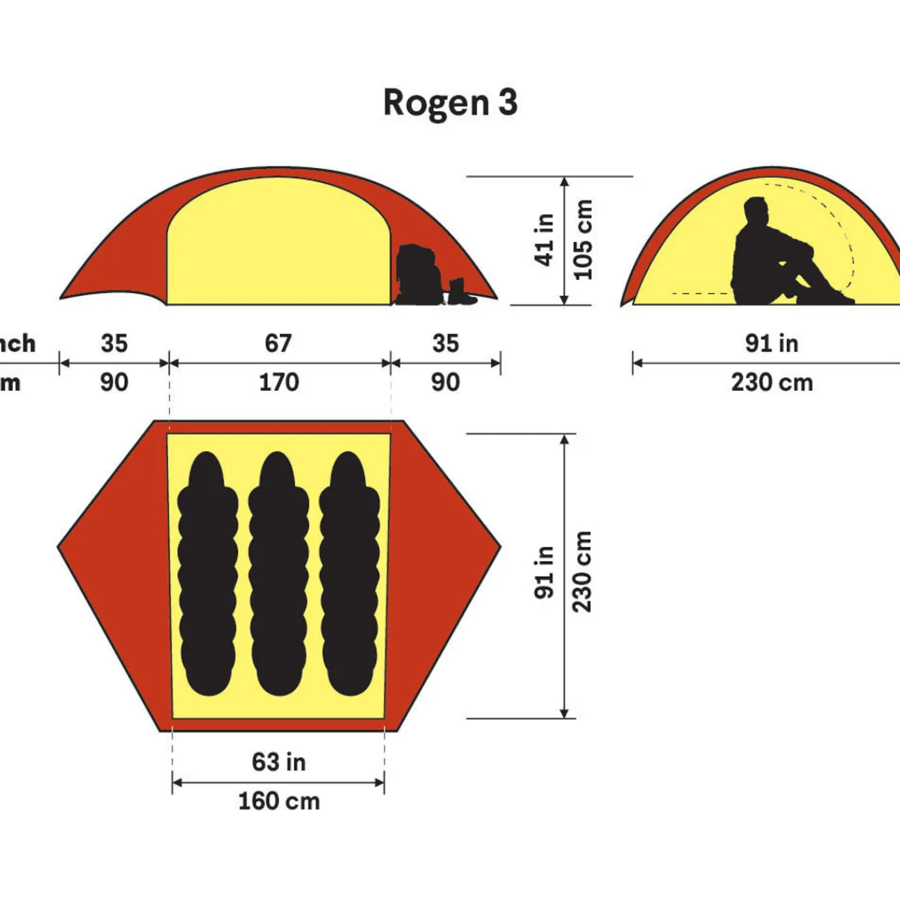 Hot Rogen 3 Person Tent Three+ Person Tents