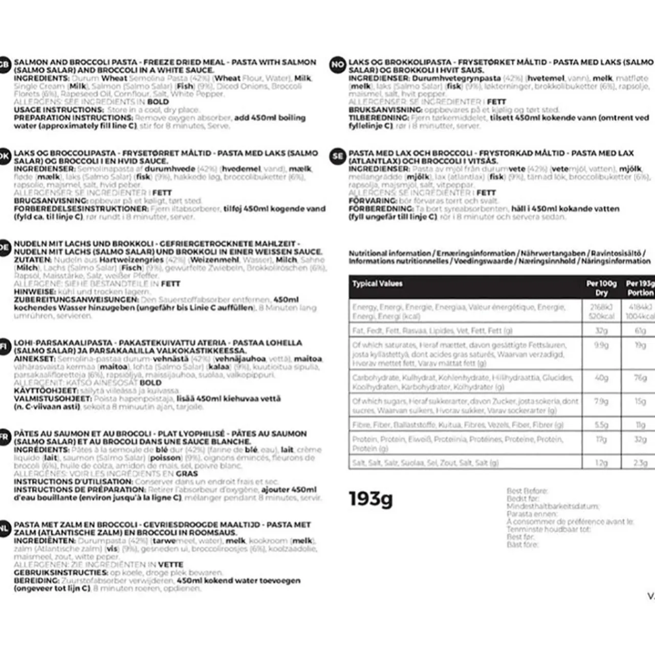 Sale Salmon and Broccoli Pasta (Big Pack) Main Meals