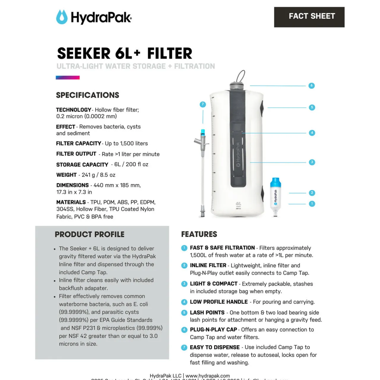 Seeker + Filter 6L Water Storage|Gravity Filters