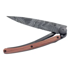 Online Serrated 37g Knife - Black/Topography Pocket Knives & Tools