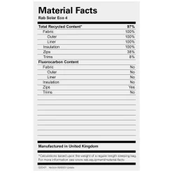 New Solar Eco 4 Synthetic Sleeping Bag Synthetic Sleeping Bags