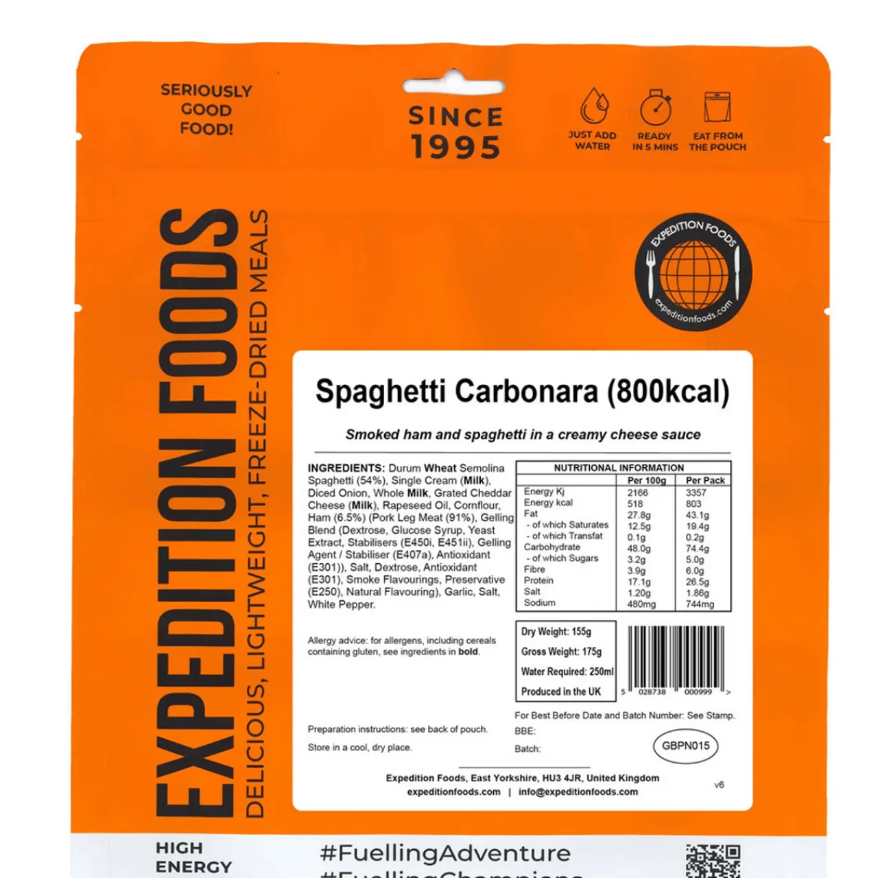 Discount Spaghetti Carbonara (High Energy Serving) Main Meals