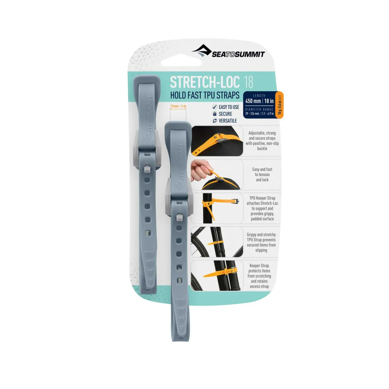 Best Stretch-Loc TPU Straps 17 (12mm x 450mm) 2 Pack Accessories|Rucksack Accessories