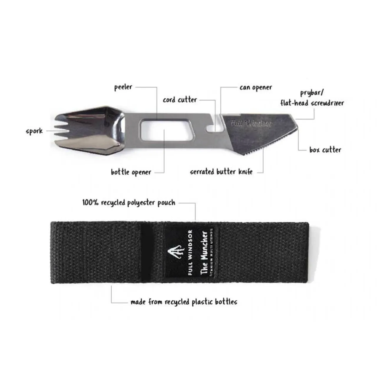 Outlet The Muncher - Titanium Multi Utensil Cutlery & Utensils