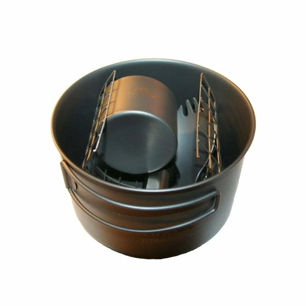 Titanium Alcohol Stove Cook System with 700ml Pot Meths & Solid Fuel Stoves