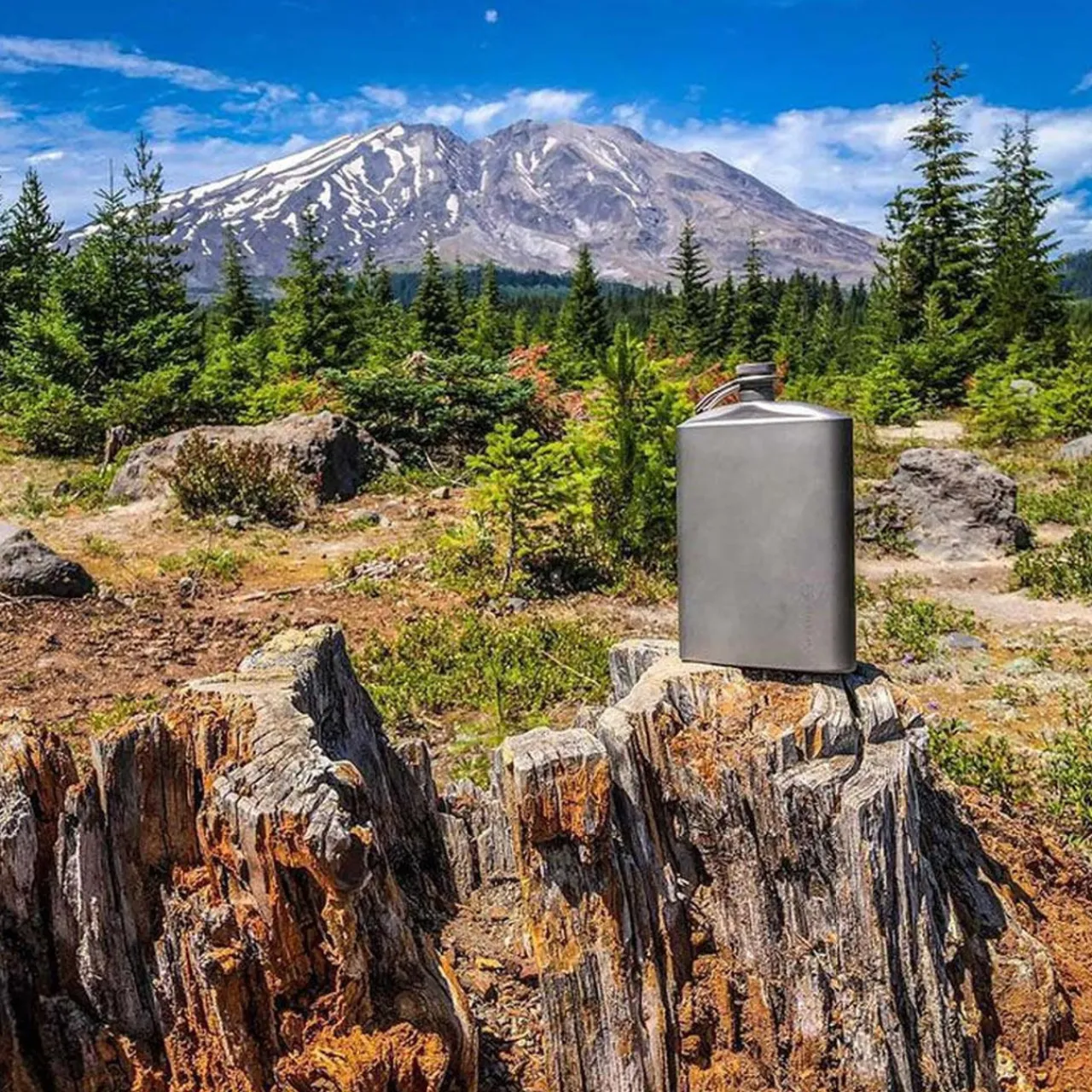 Hot Titanium Hip Flask & Funnel 248ml Water Bottles