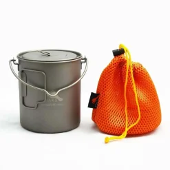 Hot Titanium 750ml Pot with Bail Handle Pots And Pans
