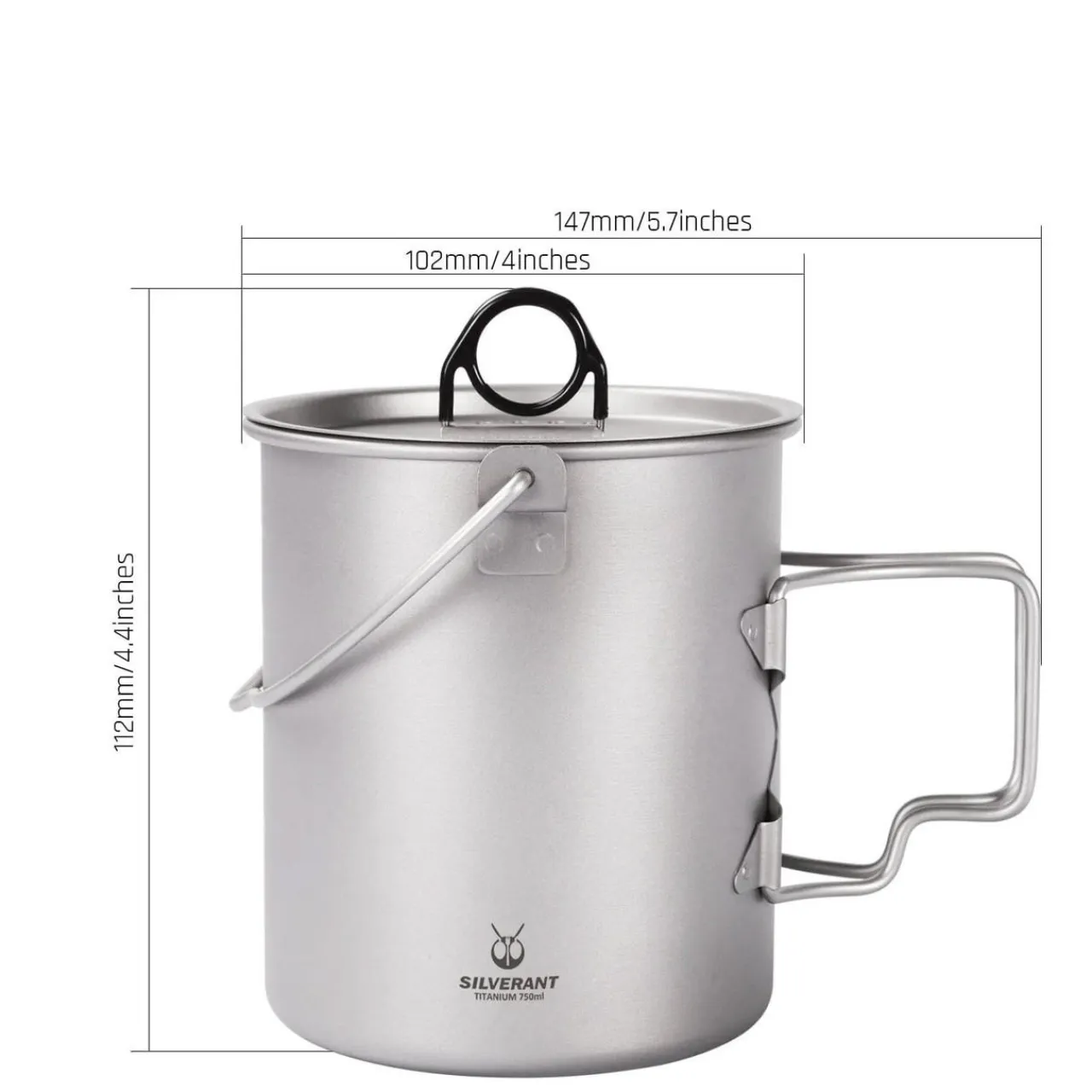 Best Titanium Pot 750ml with lid and bail handle Pots And Pans