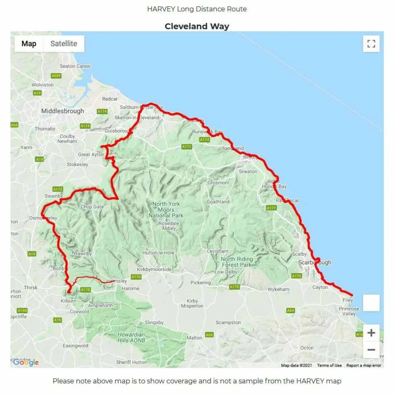 Sale Trail Map XT40 - Cleveland Way Maps, Guides & Compasses
