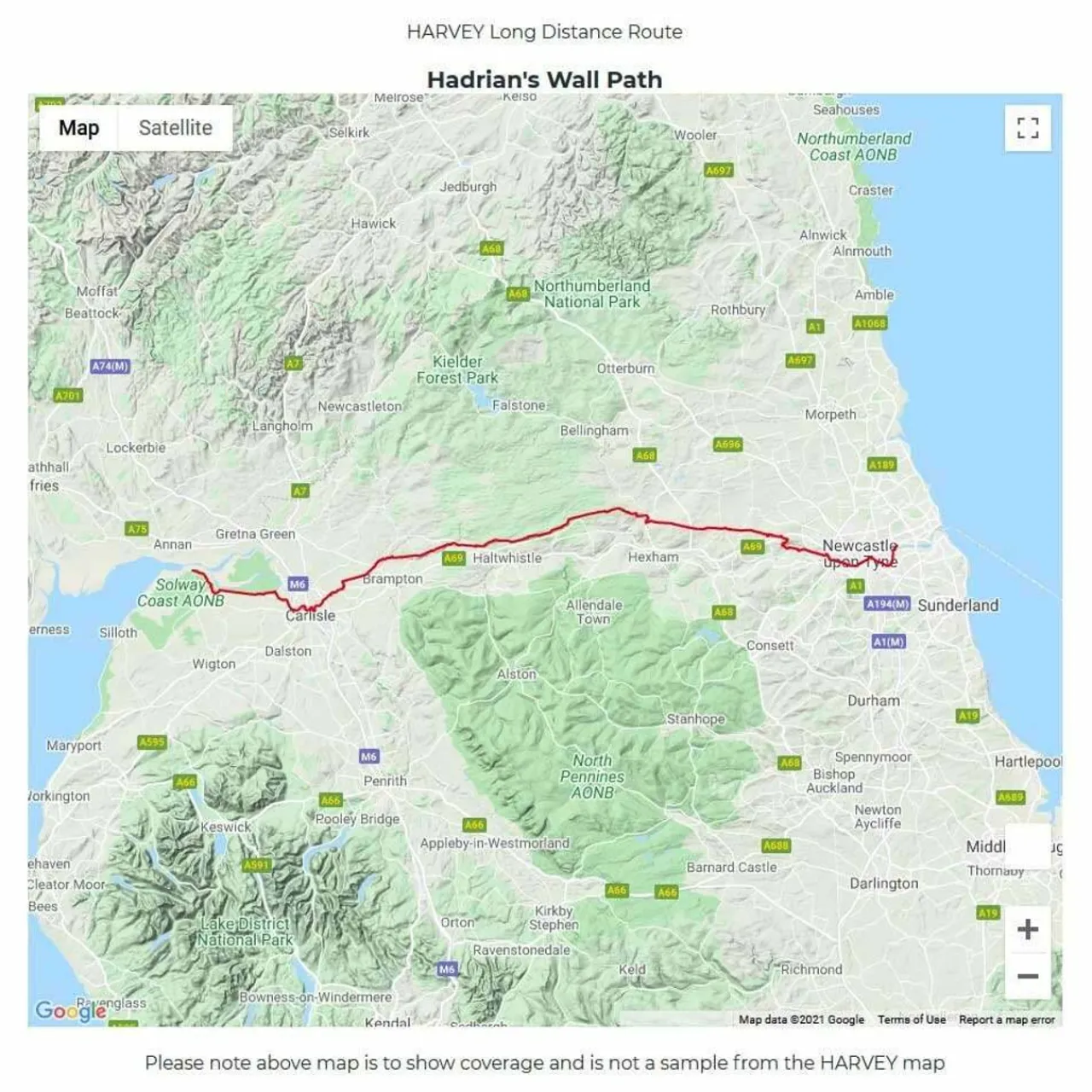 Sale Trail Map XT40 - Hadrian's Wall Path Maps, Guides & Compasses