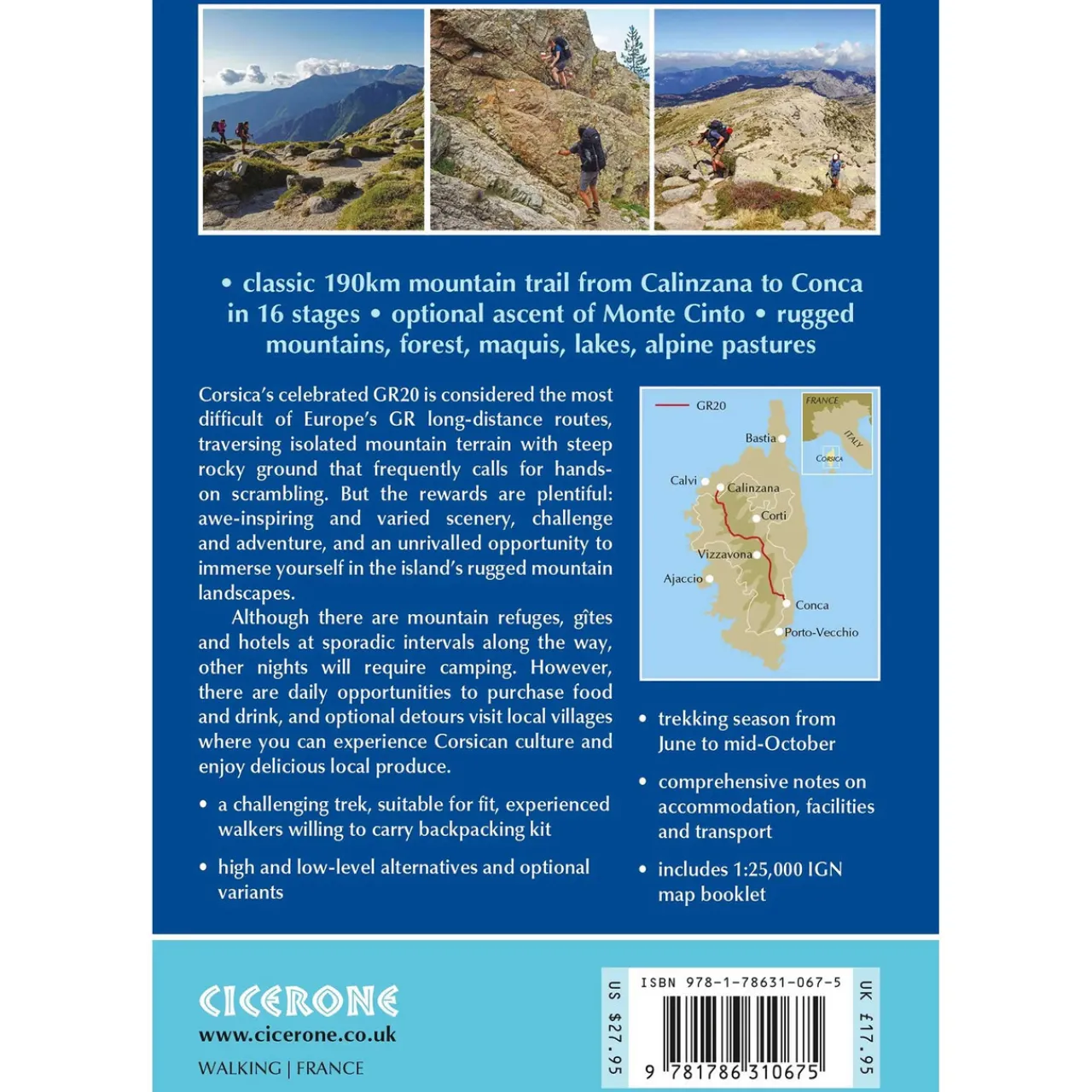 Trekking the GR20 Corsica Maps, Guides & Compasses