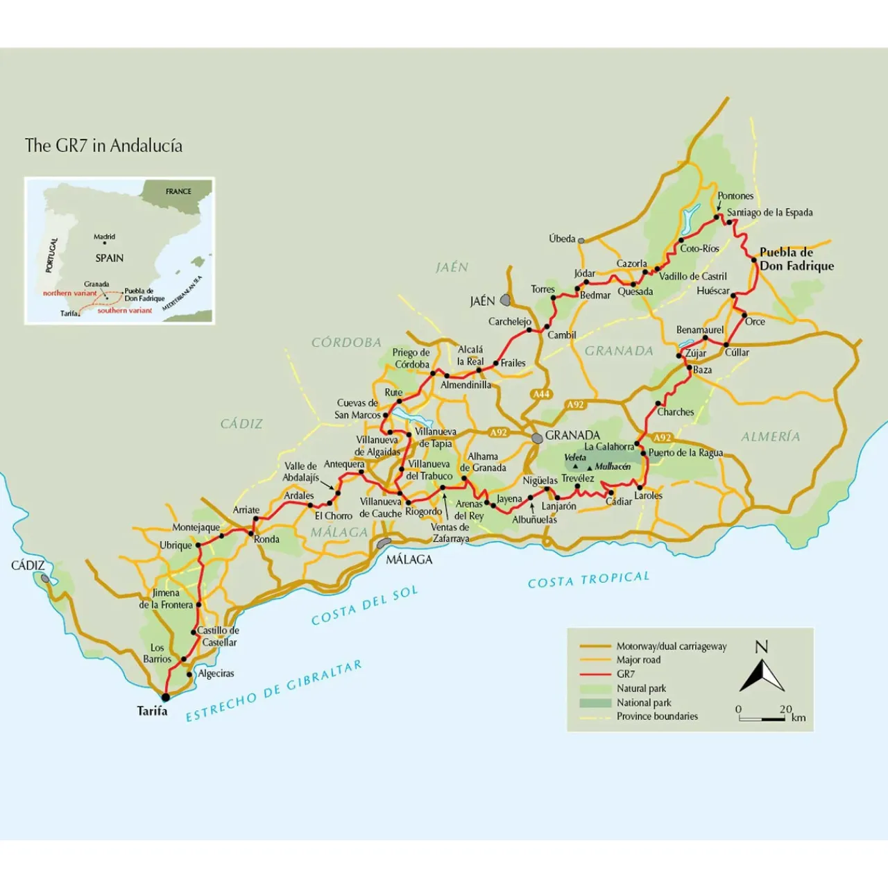 Online Trekking the GR7 in Andalucia Maps, Guides & Compasses