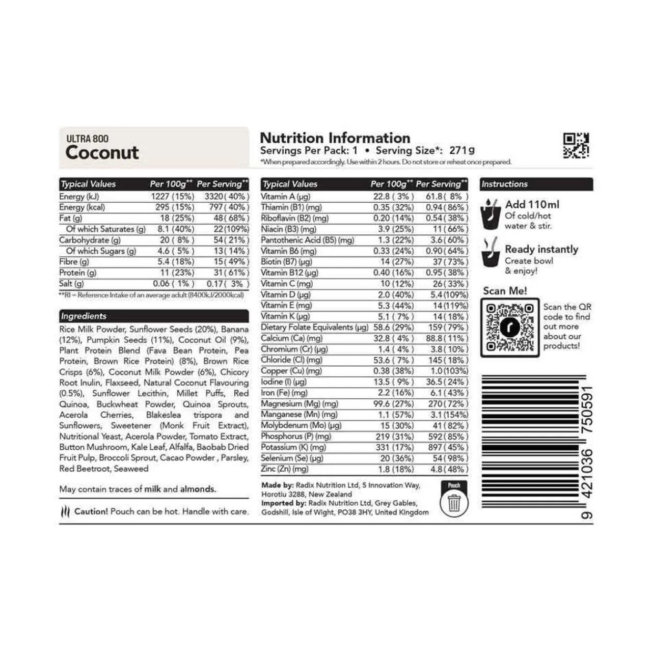 Sale Ultra Coconut Breakfast - 800kcal Breakfasts