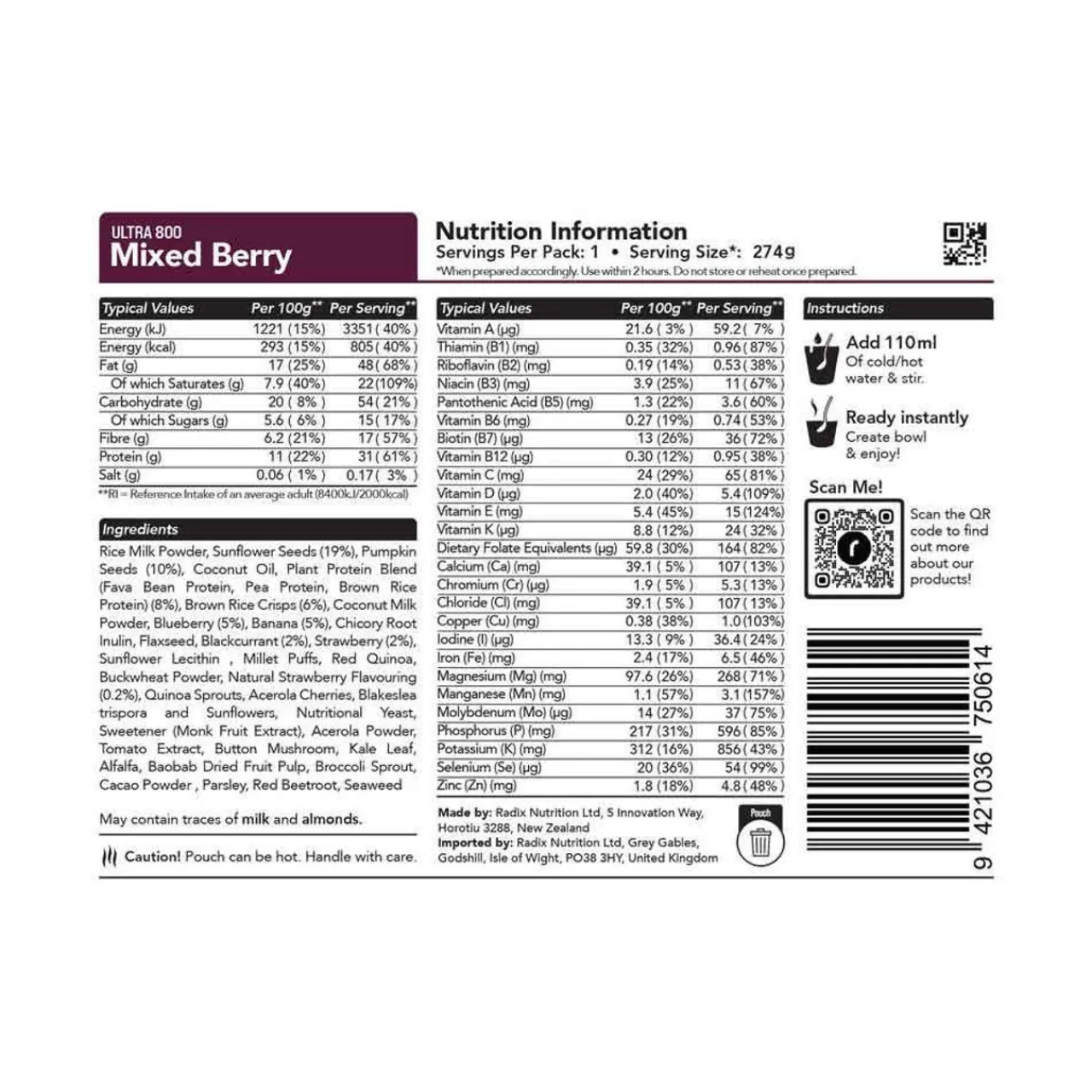 Outlet Ultra Mixed Berry Breakfast - 800kcal Breakfasts