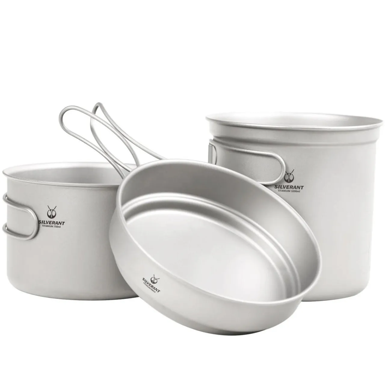 New Ultralight 3 Piece Titanium Camping Cookware Set Pots And Pans