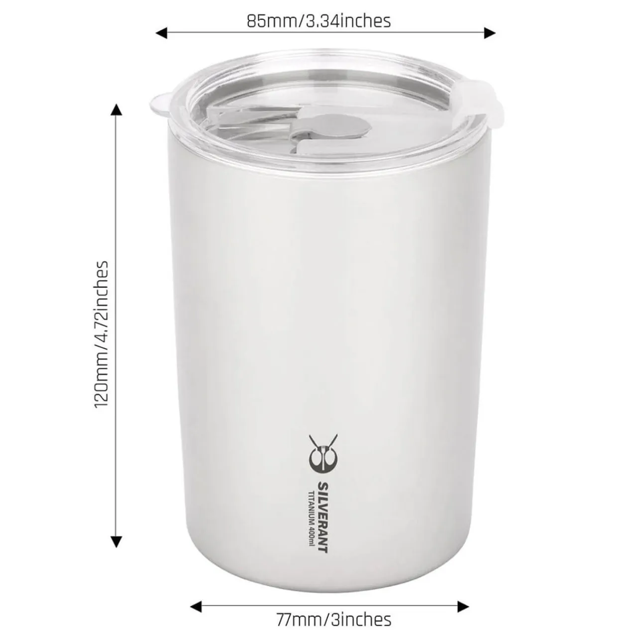 Hot Ultralight Titanium Double-Wall Coffee Cup with Straw 400ml Cups Mugs Plates & Bowls