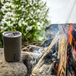 Hot Ultralight Titanium Double-Wall Coffee Cup with Straw 400ml Cups Mugs Plates & Bowls