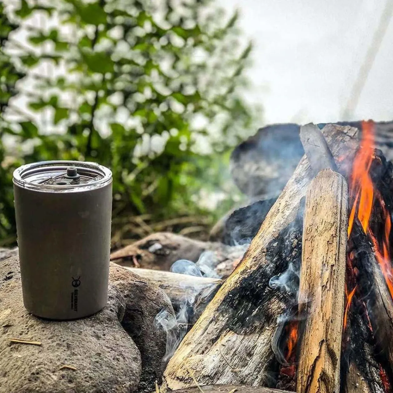 Hot Ultralight Titanium Double-Wall Coffee Cup with Straw 400ml Cups Mugs Plates & Bowls