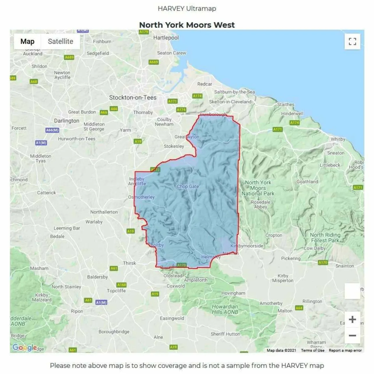 New UltraMap XT40 - North York Moors West Maps, Guides & Compasses