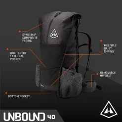 Unbound 40 Rucksack - Black DCH150 Backpacking Rucksacks