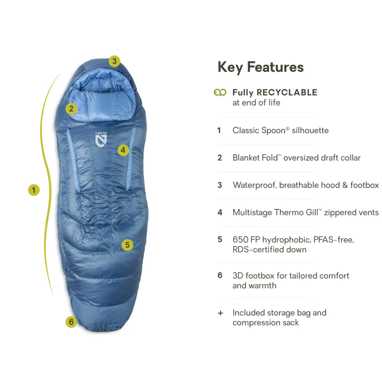 New Womens Disco 30F Down Sleeping Bag Down Sleeping Bags