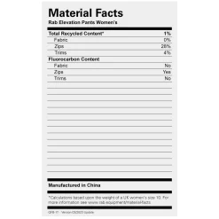 Sale Womens Elevation Pants - Past Season Women Trekking Pants