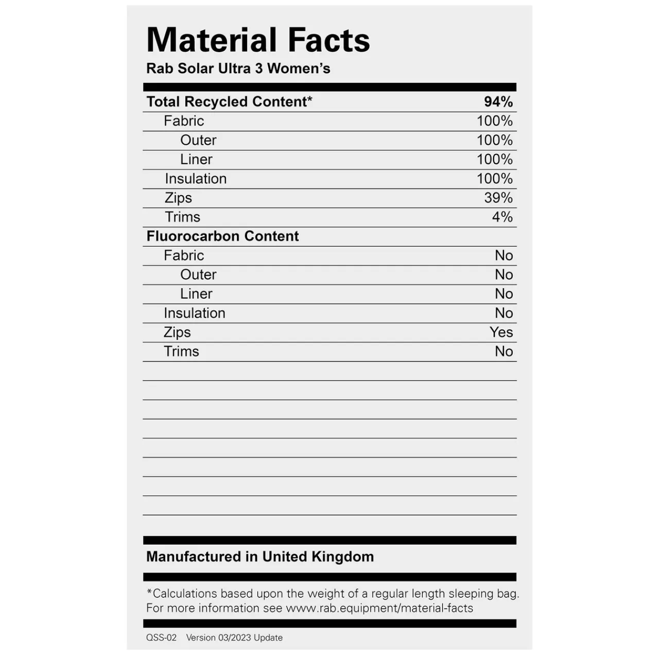 Outlet Womens Solar Ultra 3 Synthetic Sleeping Bag Synthetic Sleeping Bags